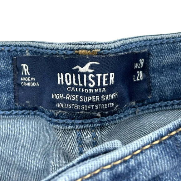 Hollister Jeans Women's Sz W28 x L28 Super Skinny High-Rise Soft Stretch Blue - Picture 6 of 11